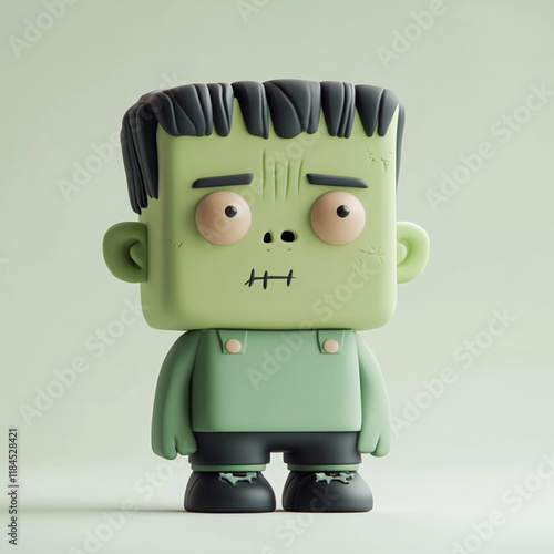 Frankensteins Monster clay muted pastels clay cute illustration photo