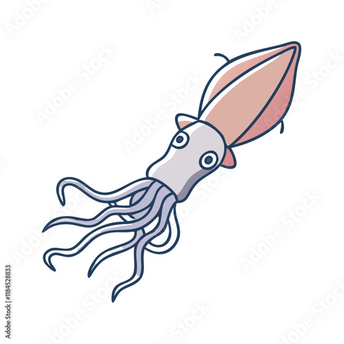 squid vector icon, fish vector illustration - simple illustration of squid perfect for logos, and fish - themed designs.