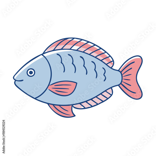 tilapia vector icon, fish vector illustration - simple illustration of tilapia perfect for logos, and fish - themed designs.