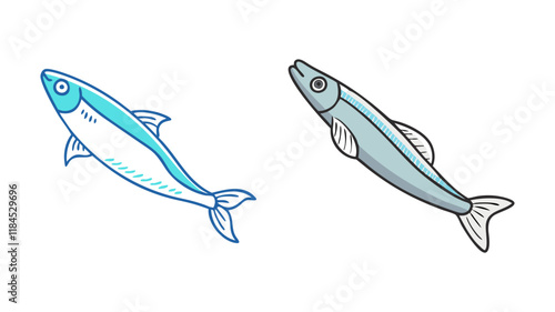 anchovy vector icon, fish vector illustration - simple illustration of anchovy perfect for logos, and fish - themed designs.