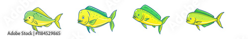 dorado mahi mahi vector icon, fish vector illustration - simple illustration of dorado mahi mahi perfect for logos, and fish - themed designs.