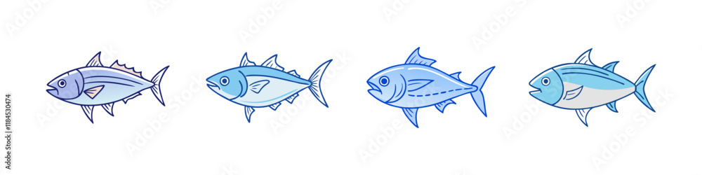 skipjack tuna vector icon, fish vector illustration - simple illustration of skipjack tuna perfect for logos, and fish - themed designs. skipjack tuna vector icon, fish vector illustration - simple illustration of skipjack tuna perfect for logos, and fish - themed designs.