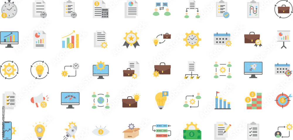 Business Management icon sheet with some icons like Productivity, Deadline, Planning, Budgeting, Time Management and others. Business Management icon sheet with some icons like Productivity, Deadline, Planning, Budgeting, Time Management and others.