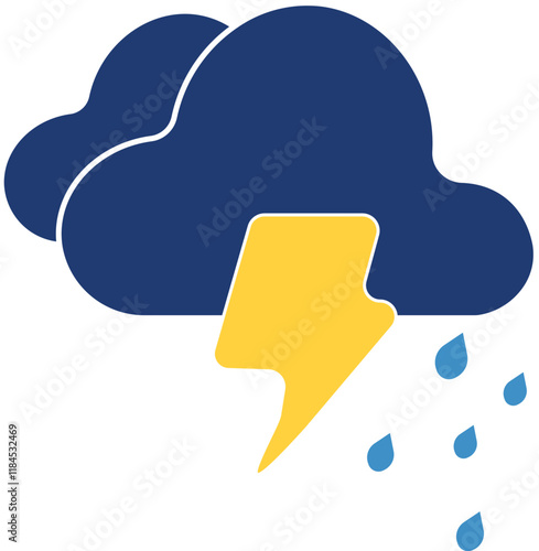 Cloudy storm weather icon