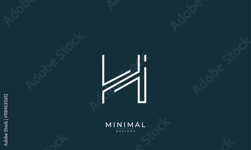 Alphabet letter icon logo HI