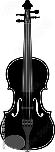 Une silhouette d'un violon isolé sur un fond transparent