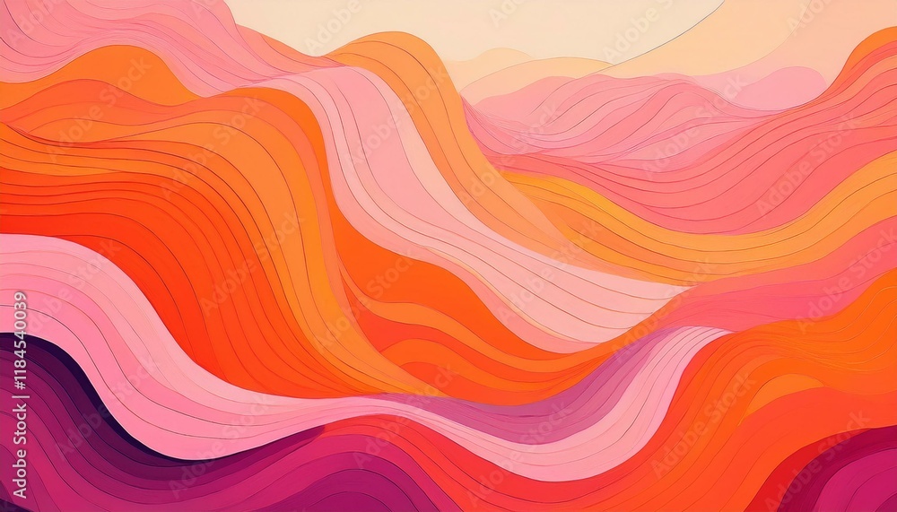 abstract orange pink curved forms minimalist design abstract orange pink curved forms minimalist design