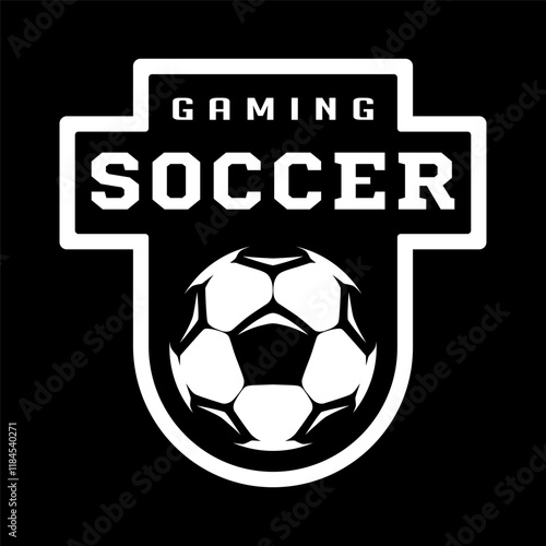 Soccer ball, football logo. Sport games. Sporting equipment. Emblem, badge.