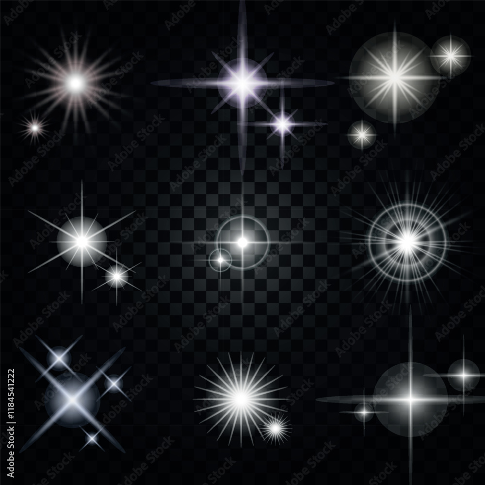 mega pack of silver sparkling element background with blur effect