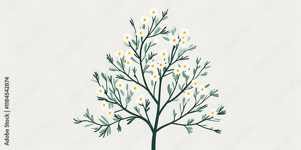 Obraz premium simple spruce tree flower vector art, created by generative ai