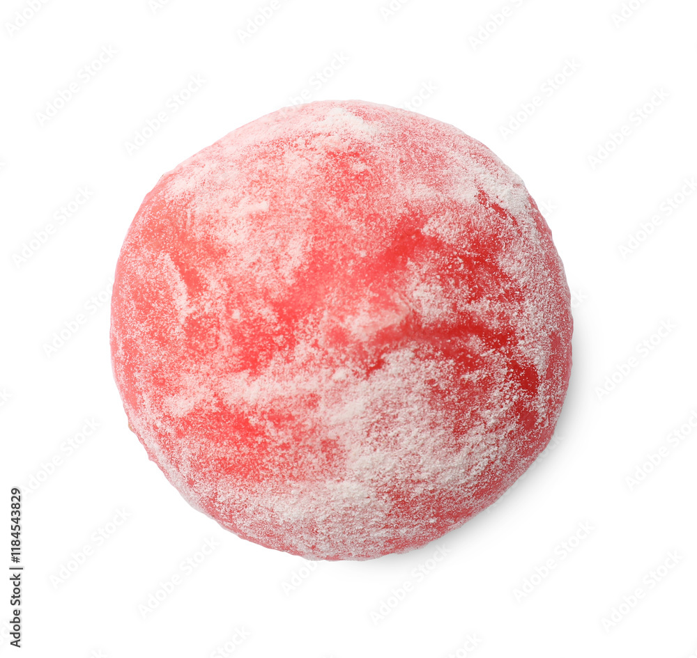 Delicious mochi isolated on white, top view Delicious mochi isolated on white, top view
