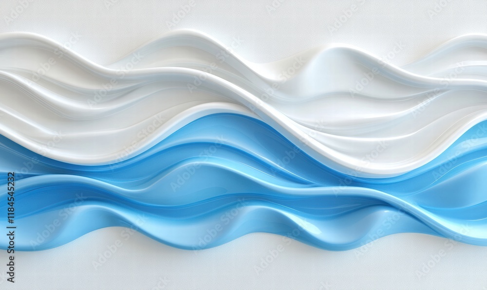 Fototapeta premium A long, curvy line of blue and white colors