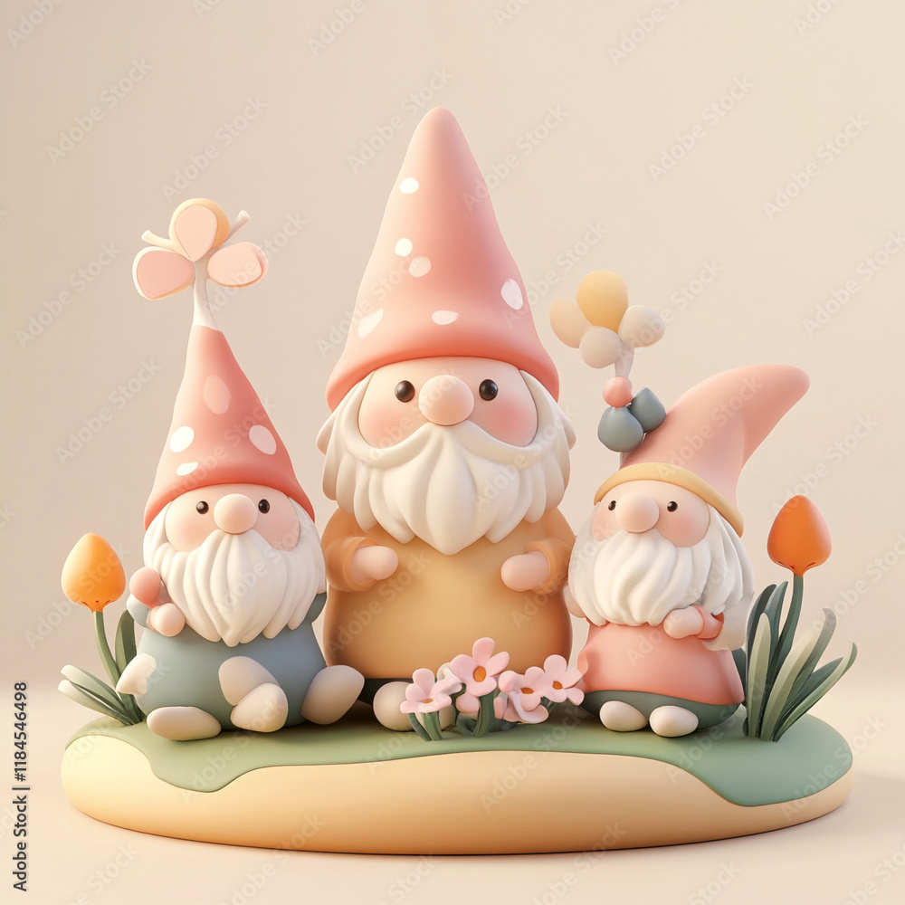 Gnomes clay cute illustration Gnomes clay cute illustration