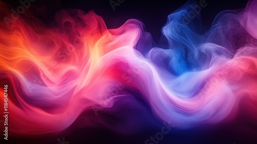 Wallpaper Mural Abstract vibrant red, pink, and blue smoke waves on black background. Torontodigital.ca