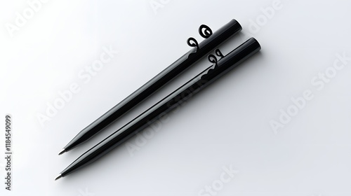 Wallpaper Mural Two Black Pens Resting on White Surface Torontodigital.ca