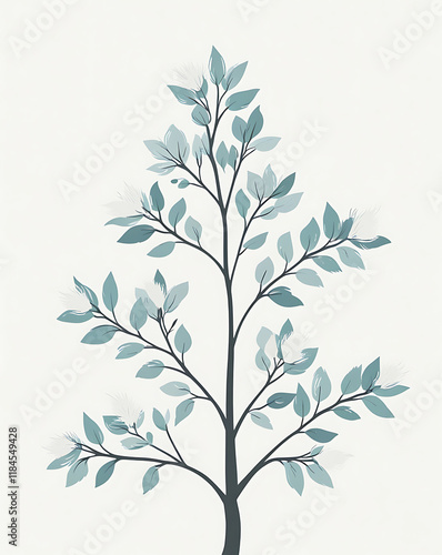simple spruce tree flower vector art, created by generative ai