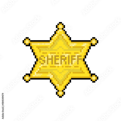 SHERIFF GOLD BADGE PIXEL ART