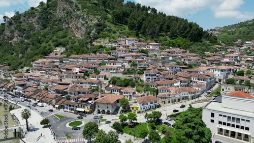 Panoramic View of Mangalem Quarter Berat Albania