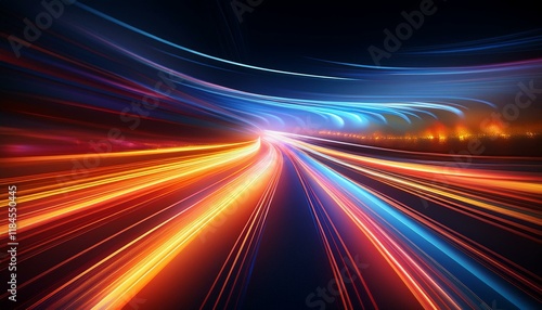 abstract fire flare trace lens flares acceleration speed motion on night road acceleration speed motion on night road colorful light trails long time exposure motion blur effect