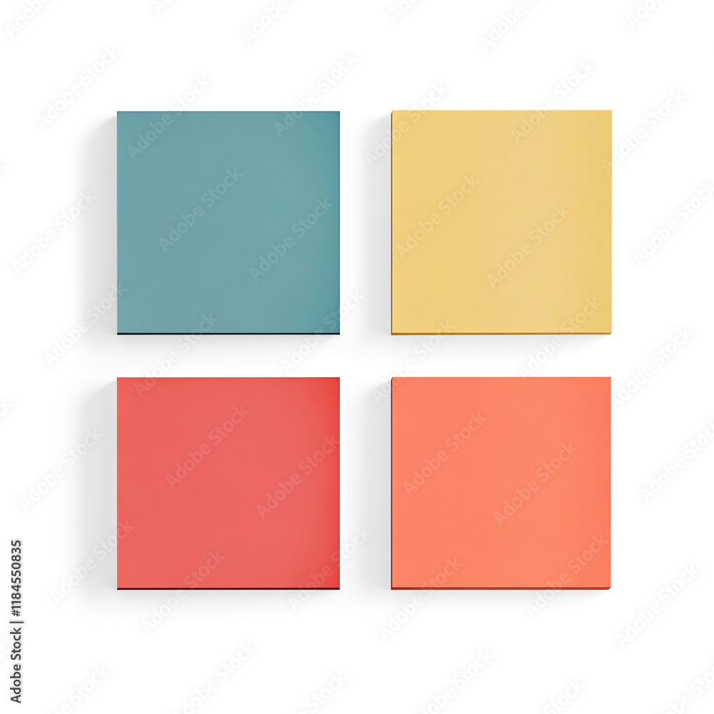 Colorful Square Panels in Grid Arrangement on a Transparent Background Colorful Square Panels in Grid Arrangement on a Transparent Background