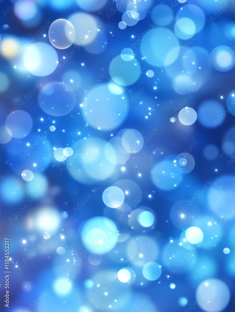 Obraz premium Deep sea blue glitter with dynamic, reflective sparkles and radiant bokeh.