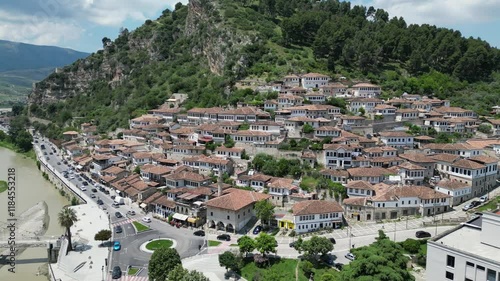 Panoramic View of Mangalem Quarter Berat Albania