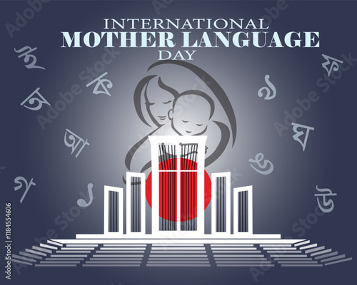 International mother language Day. February 21. Holiday concept. Template for background, banner, card, poster with text inscription.