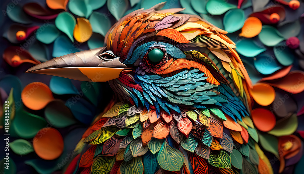 Fototapeta premium Bird Profile Art portrait. 