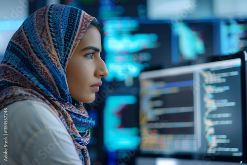 AI generated image of woman in a hijab
