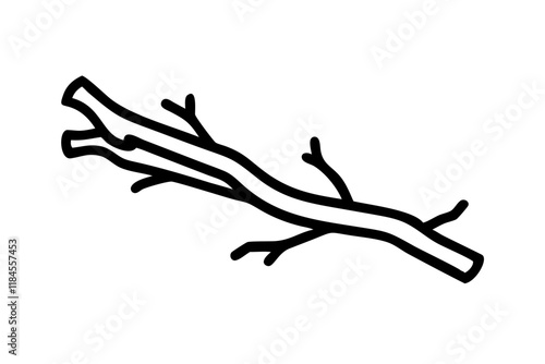 Chopped Thin Tree Branch with Bark for Nature Design