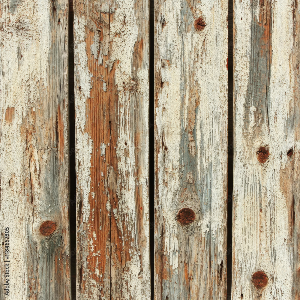 Distressed wooden planks with faded paint, knots, and deep grooves. A vintage, worn surface for rustic designs. Distressed wooden planks with faded paint, knots, and deep grooves. A vintage, worn surface for rustic designs.