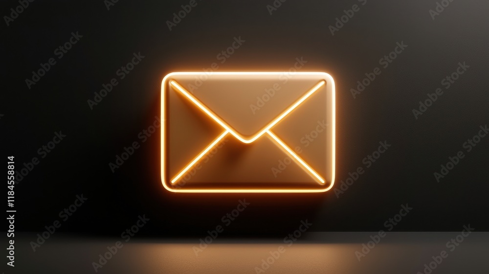 Fototapeta premium Glowing Email Icon with Futuristic concept