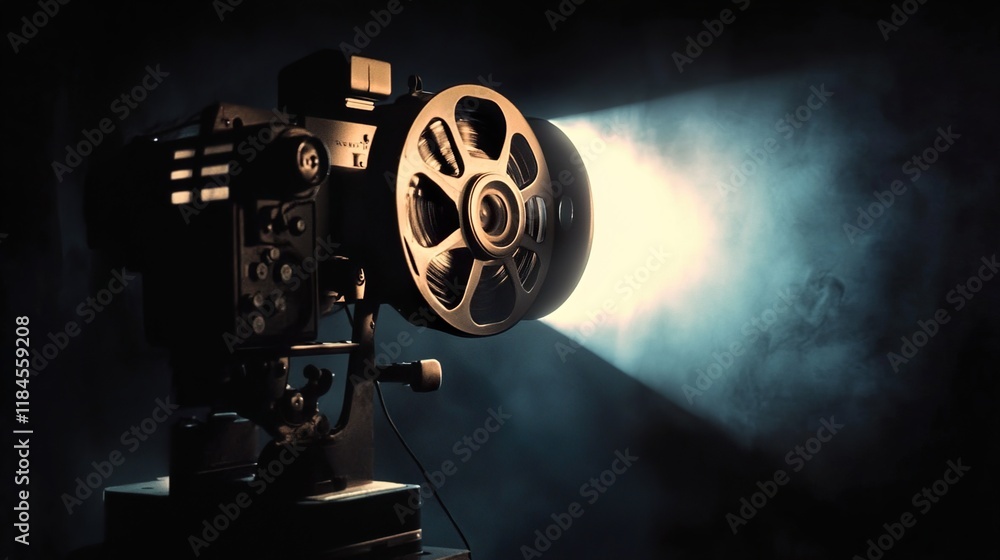 Obraz premium film projector on a dark background