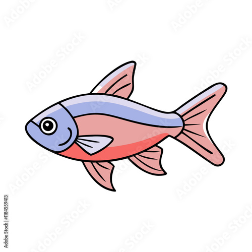 congo tetra fish vector icon, aquarium fish vector illustration - simple illustration of congo tetra fish perfect for logos, and aquarium fish-themed designs.