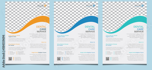 Elegant editable clean creative modern corporate professional company business health care hospital dentist dental care doctor clinic promotion advertising medical flyer design template.