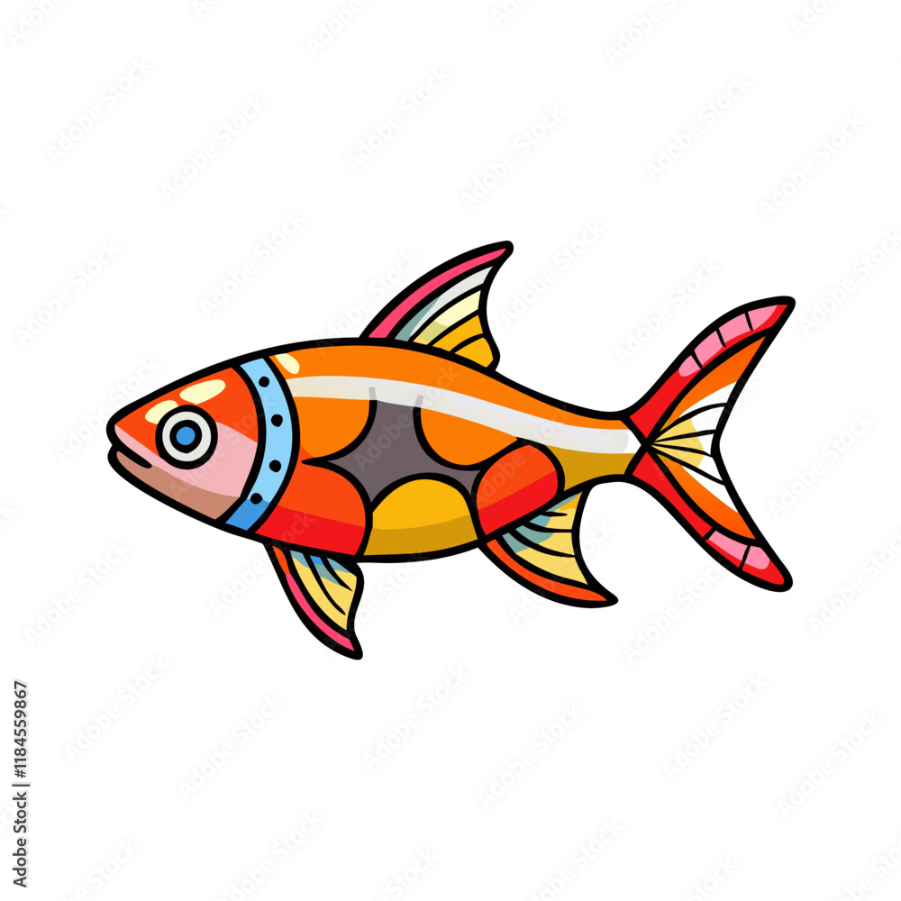harlequin rasbora fish vector icon, aquarium fish vector illustration - simple illustration of harlequin rasbora fish perfect for logos, and aquarium fish-themed designs. harlequin rasbora fish vector icon, aquarium fish vector illustration - simple illustration of harlequin rasbora fish perfect for logos, and aquarium fish-themed designs.
