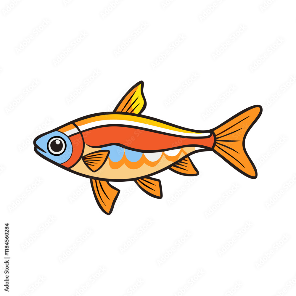 rasbora fish vector icon, aquarium fish vector illustration - simple illustration of rasbora fish perfect for logos, and aquarium fish-themed designs. rasbora fish vector icon, aquarium fish vector illustration - simple illustration of rasbora fish perfect for logos, and aquarium fish-themed designs.