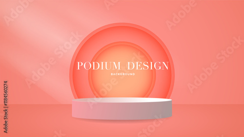 Abstract Podium Minimal and crimson background, 3d podium for presentation, Stage for showcase, illustration Vector EPS 10