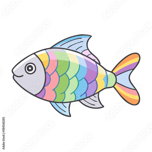 rainbowfish vector icon, aquarium fish vector illustration - simple illustration of rainbowfish perfect for logos, and aquarium fish-themed designs.