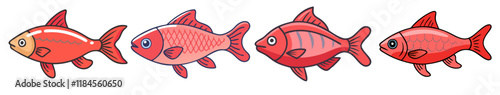 cherry barb fish vector icon, aquarium fish vector illustration - simple illustration of cherry barb fish perfect for logos, and aquarium fish-themed designs.