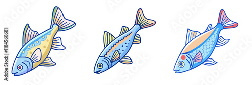 celestial pearl danio fish vector icon, aquarium fish vector illustration - simple illustration of celestial pearl danio fish perfect for logos, and aquarium fish-themed designs.