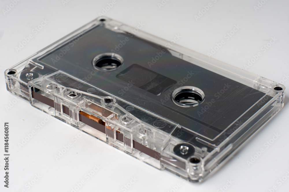 Obraz premium tape cassette on white background