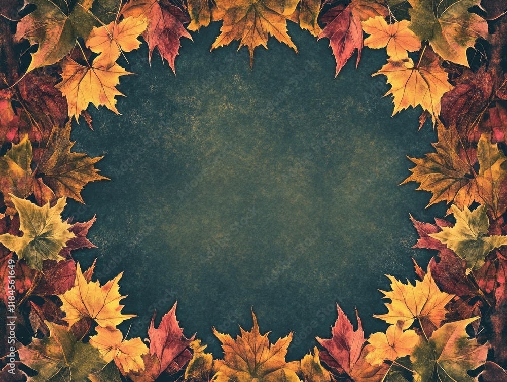 Autumn Leaves Frame A Grunge Background Design