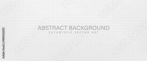 Futuristic white premium background design with halftone pattern. Abstract light gray vector template for cover design, business banner, brochure, prestigious voucher, luxe invite.