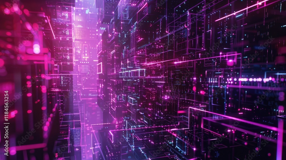 Abstract digital shape or line of technological cyber style particle design connect in surreal electric style shape designing. High tech scene express mysterious pattern perfect for wallpaper. AIG53. Abstract digital shape or line of technological cyber style particle design connect in surreal electric style shape designing. High tech scene express mysterious pattern perfect for wallpaper. AIG53.