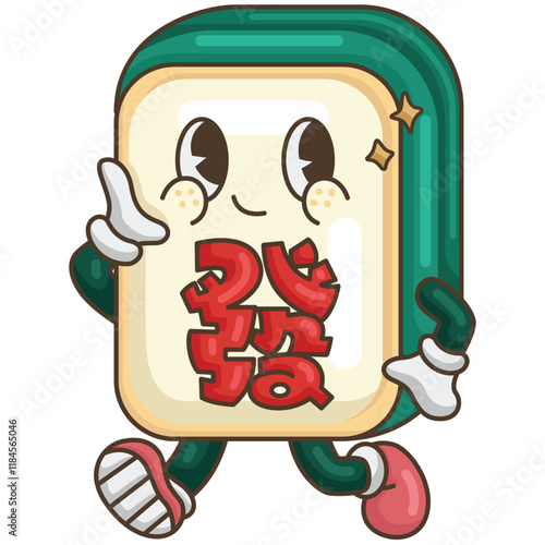 a cute chinese mahjong character