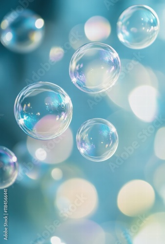 Wallpaper Mural A blue background with a bunch of bubbles in the air Torontodigital.ca