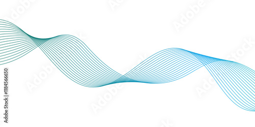 Canvas Print Abstract wave line for banner, wallpaper background with wave design
