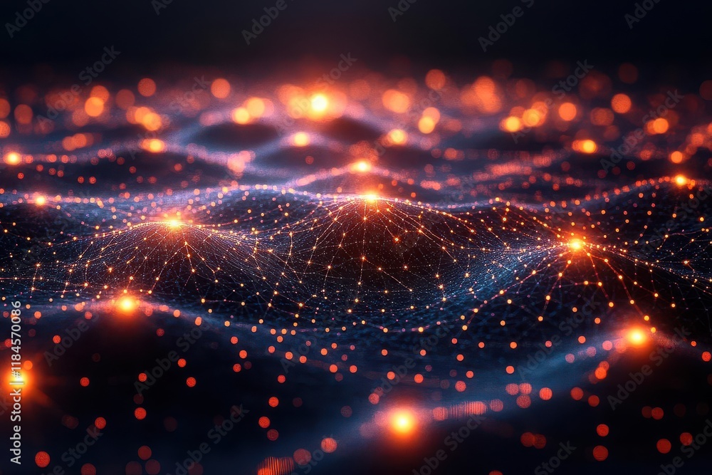 digital neural network visualization with glowing connection points representing artificial intelligence and machine learning concepts digital neural network visualization with glowing connection points representing artificial intelligence and machine learning concepts