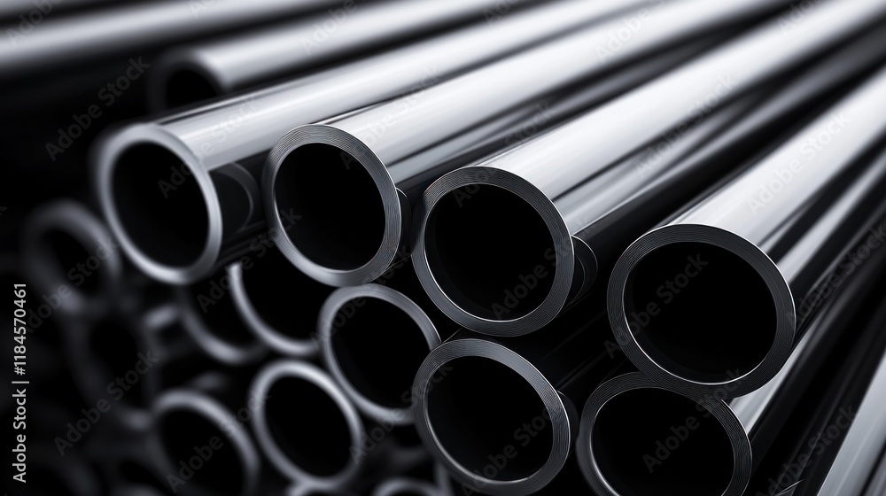 Stack of Shiny Metal Pipes Stack of Shiny Metal Pipes